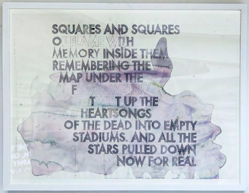 Robert Montgomery Abstract Drawing – Gedicht für Ezra Pound und Kurt Cobain