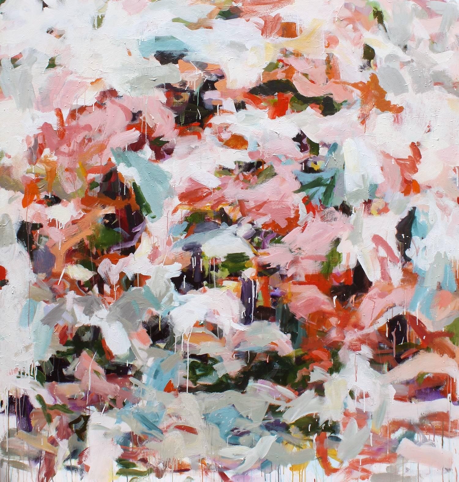 Chinesisches Frühlingsrosa – Painting von Karen Silve