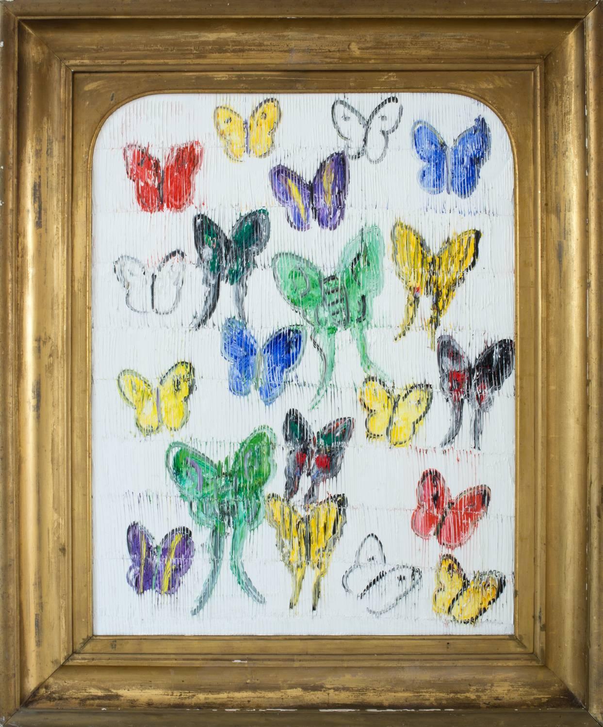 Hunt Slonem Animal Painting - White Butterflies (CER00033)