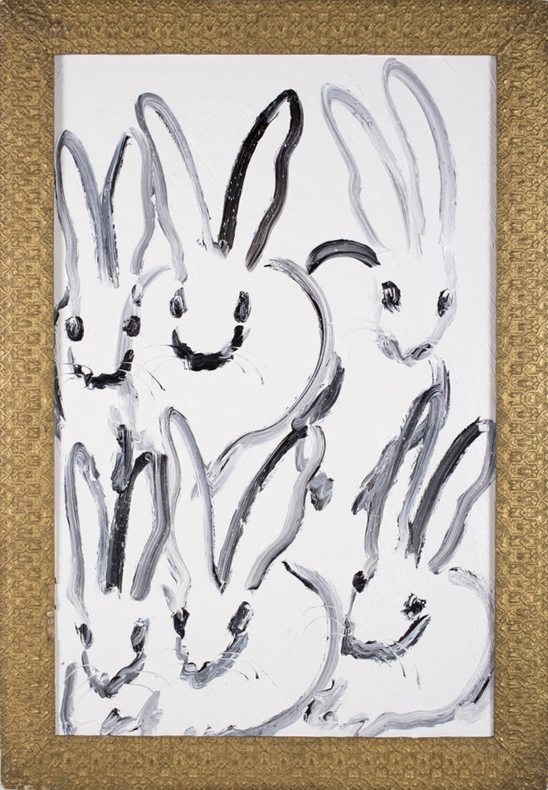 Hunt Slonem Animal Painting - 6 Bunnies the Group