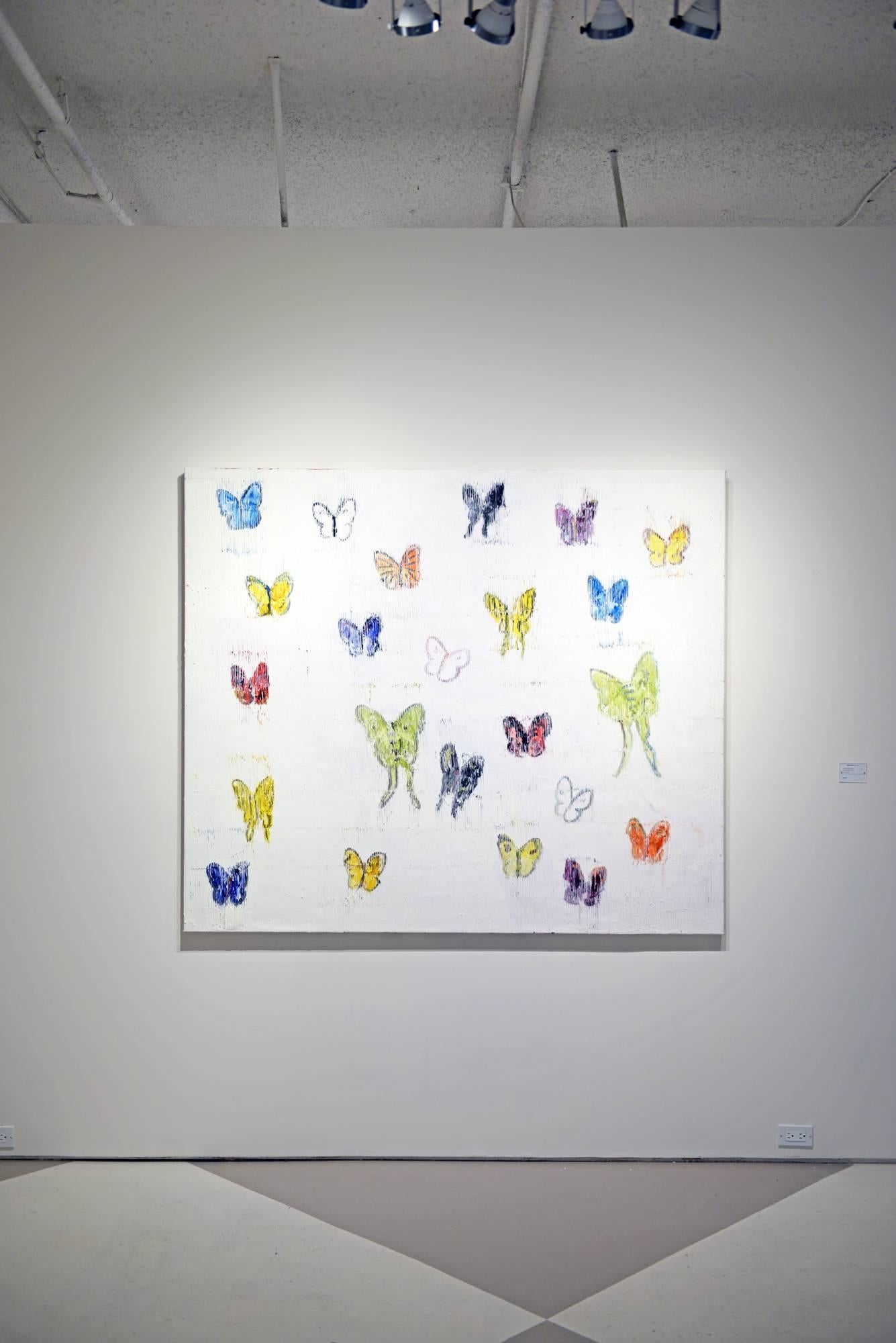 Untitled Butterflies  - Painting by Hunt Slonem