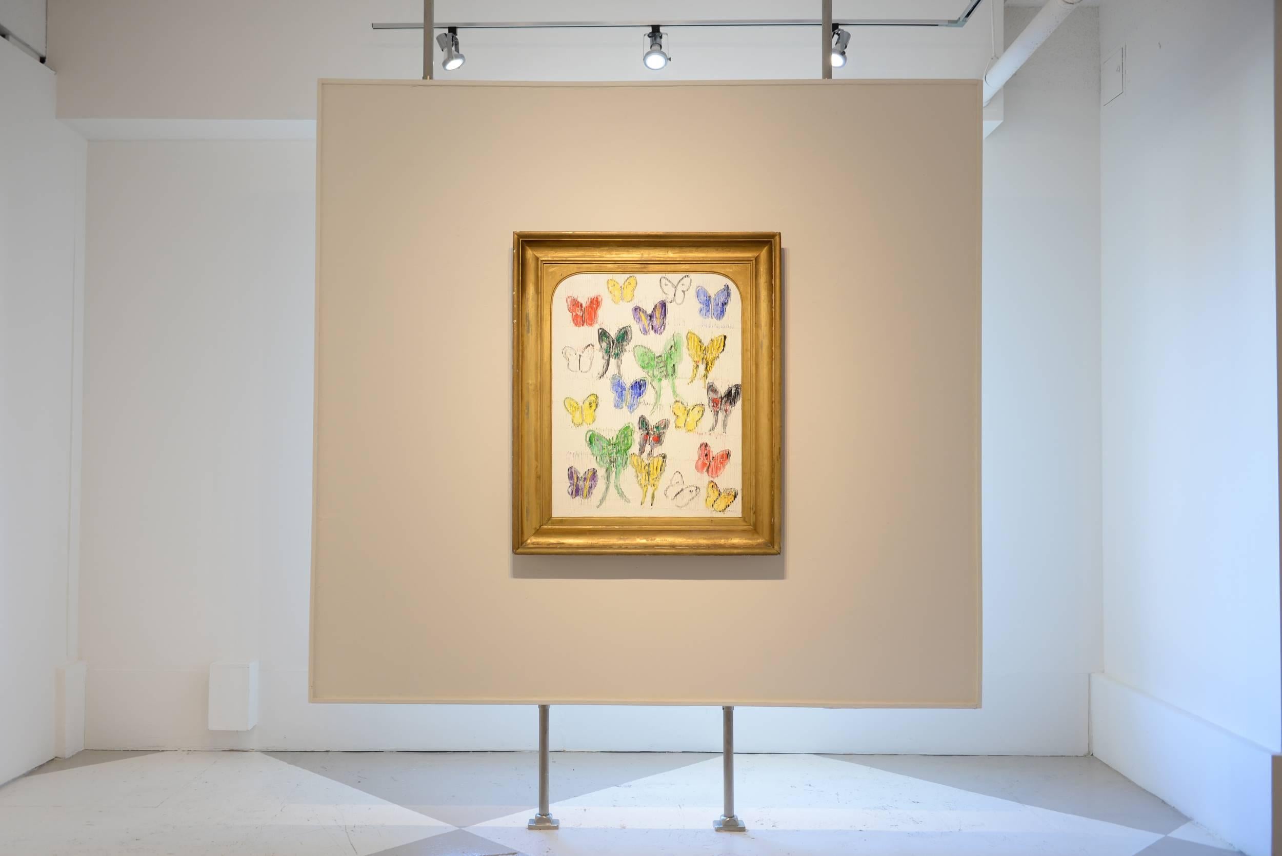 White Butterflies (CER00033) - Painting by Hunt Slonem