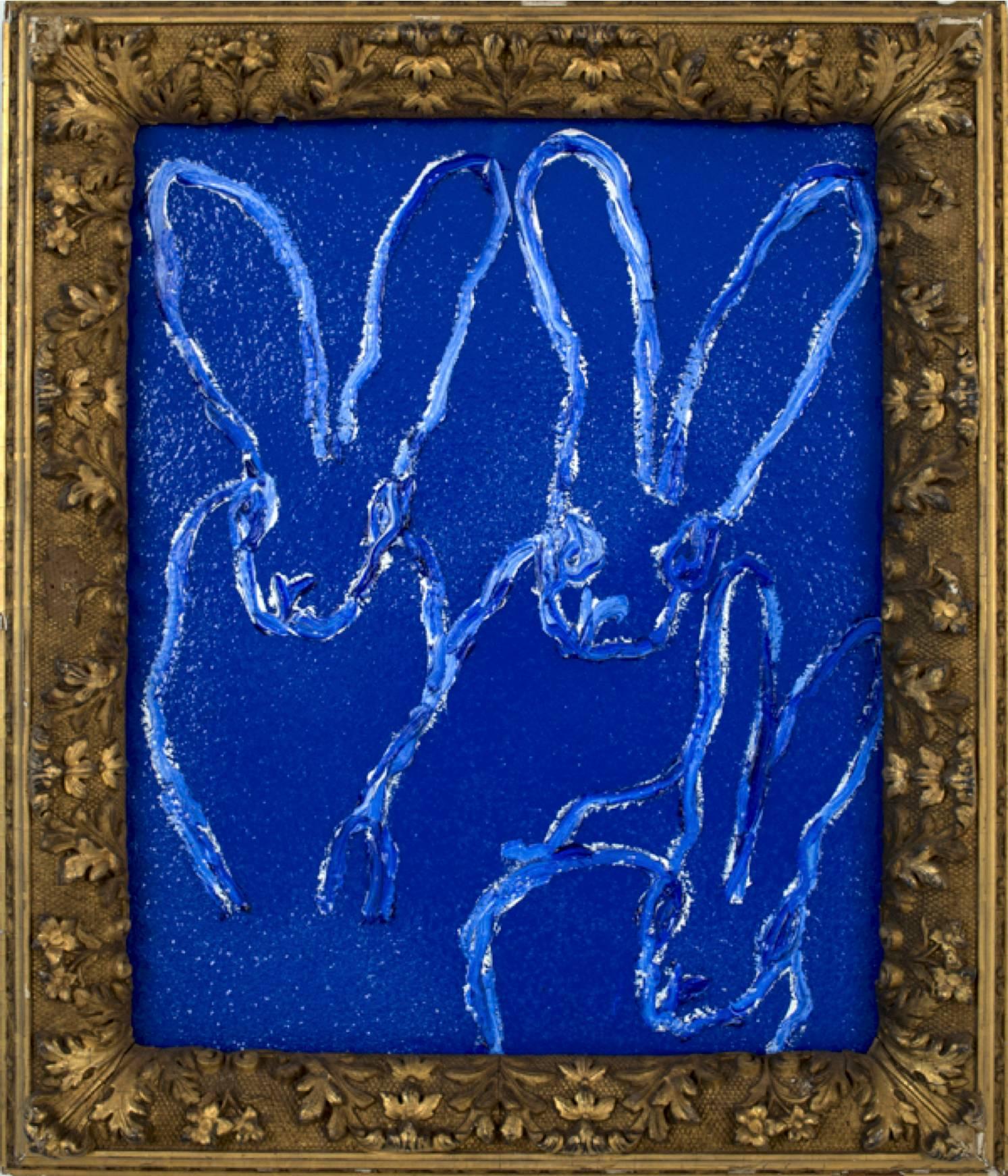 Hunt Slonem Animal Painting - Monsoon Bunnies (CER00079)