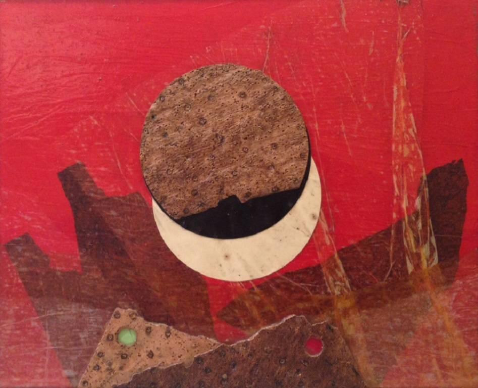 Spaces (cork). Roberto Crippa 20th Century Italian Abstract Painting For Sale 1