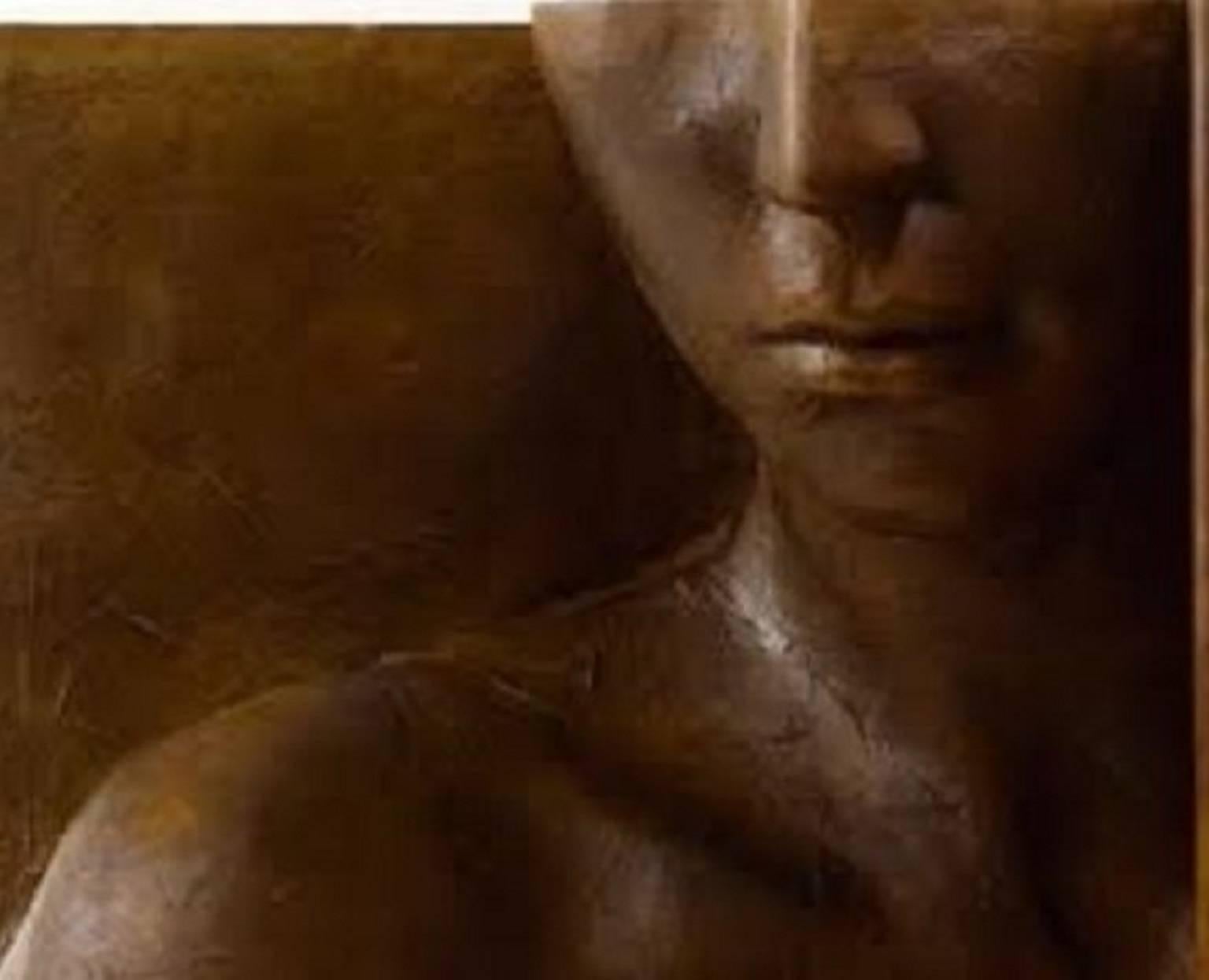 Morning. Italian school, Nude of a woman, Contemporary bronze Sculpture, 2008 - Gold Nude Sculpture by Gabriele Garbolino Rù