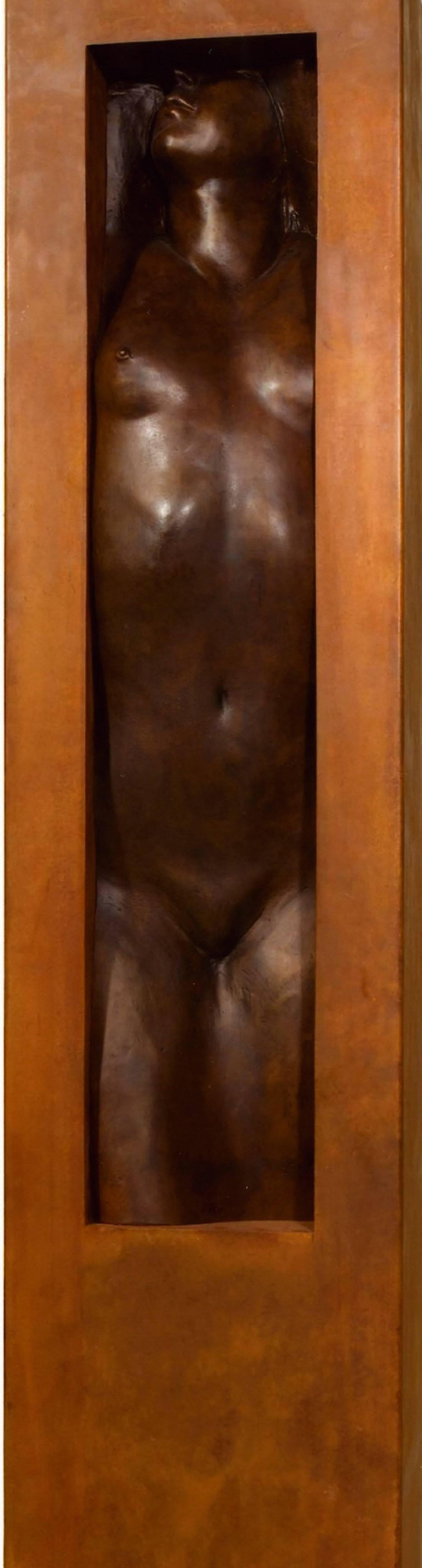 Adam and Eve. Italian school Contemporary bronze sculpture, Nude Man and Woman - Brown Nude Sculpture by Gabriele Garbolino Rù