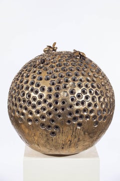 Honeycomb with bees 2000 by Jessica Carrol. Contemporary sculpture in bronze