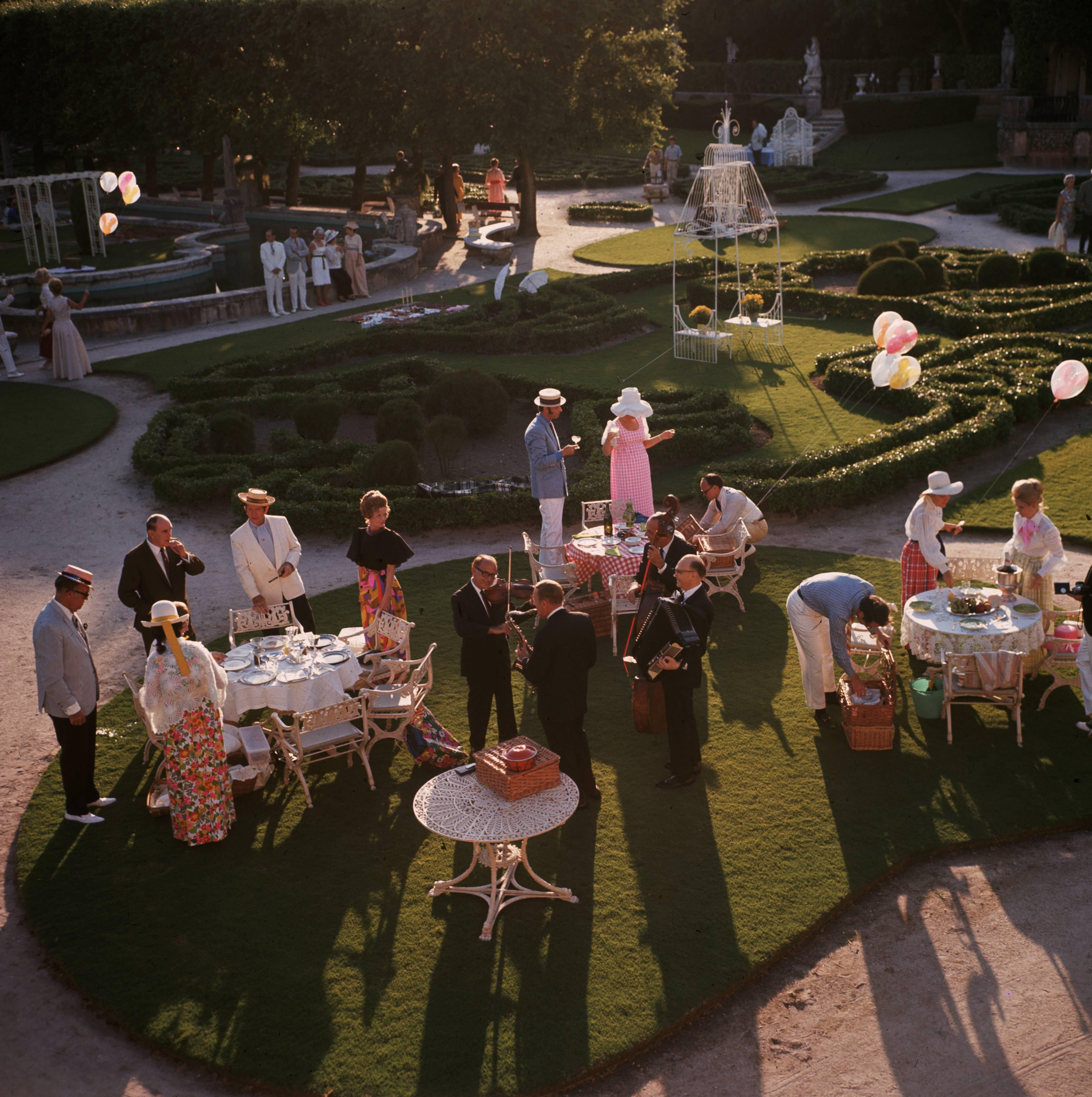 Slim Aarons Color Photograph - Garden Party (Estate Stamped Limited Edition) 20x24