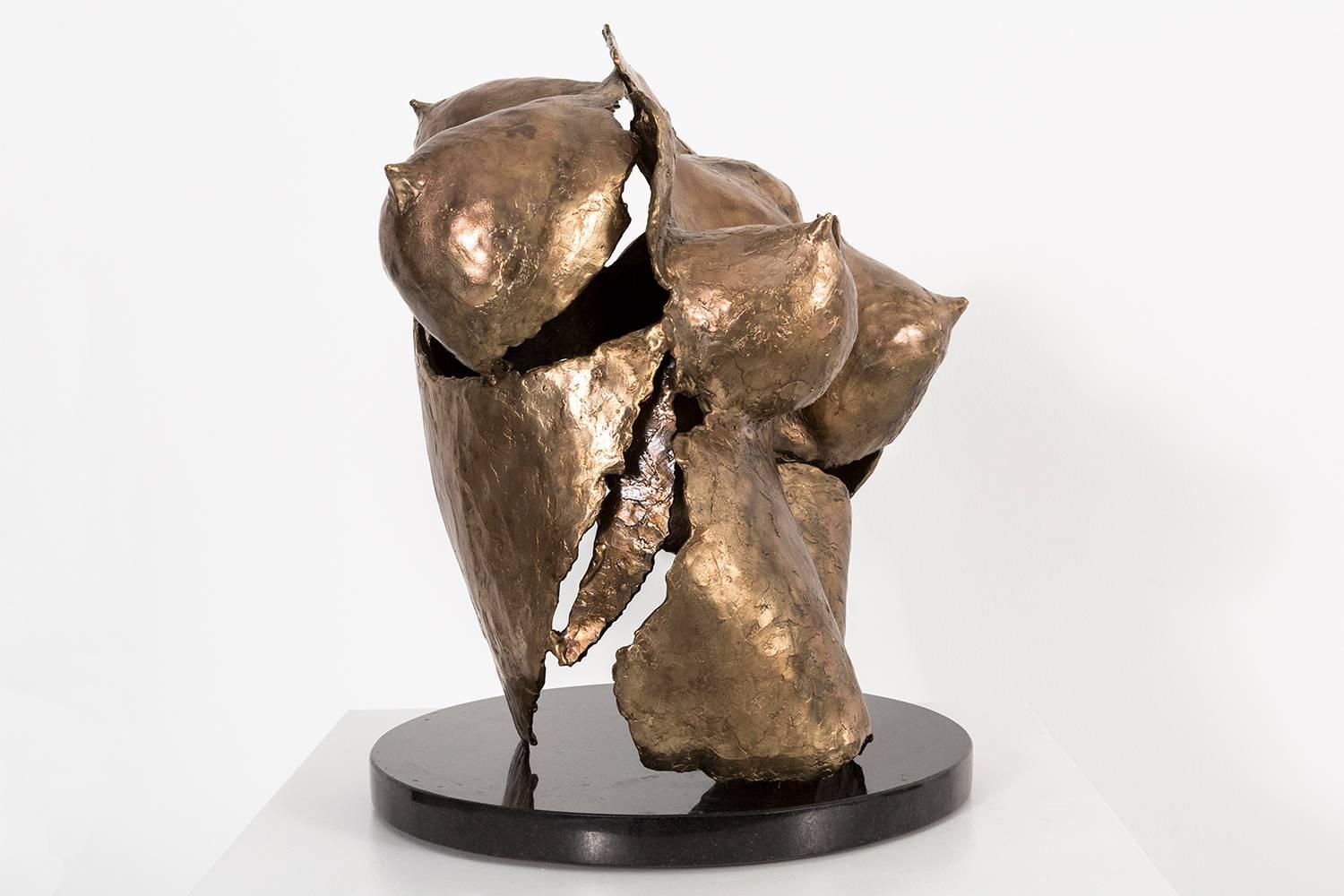 Melody - Gold Abstract Sculpture by Ruth Aizuss Migdal