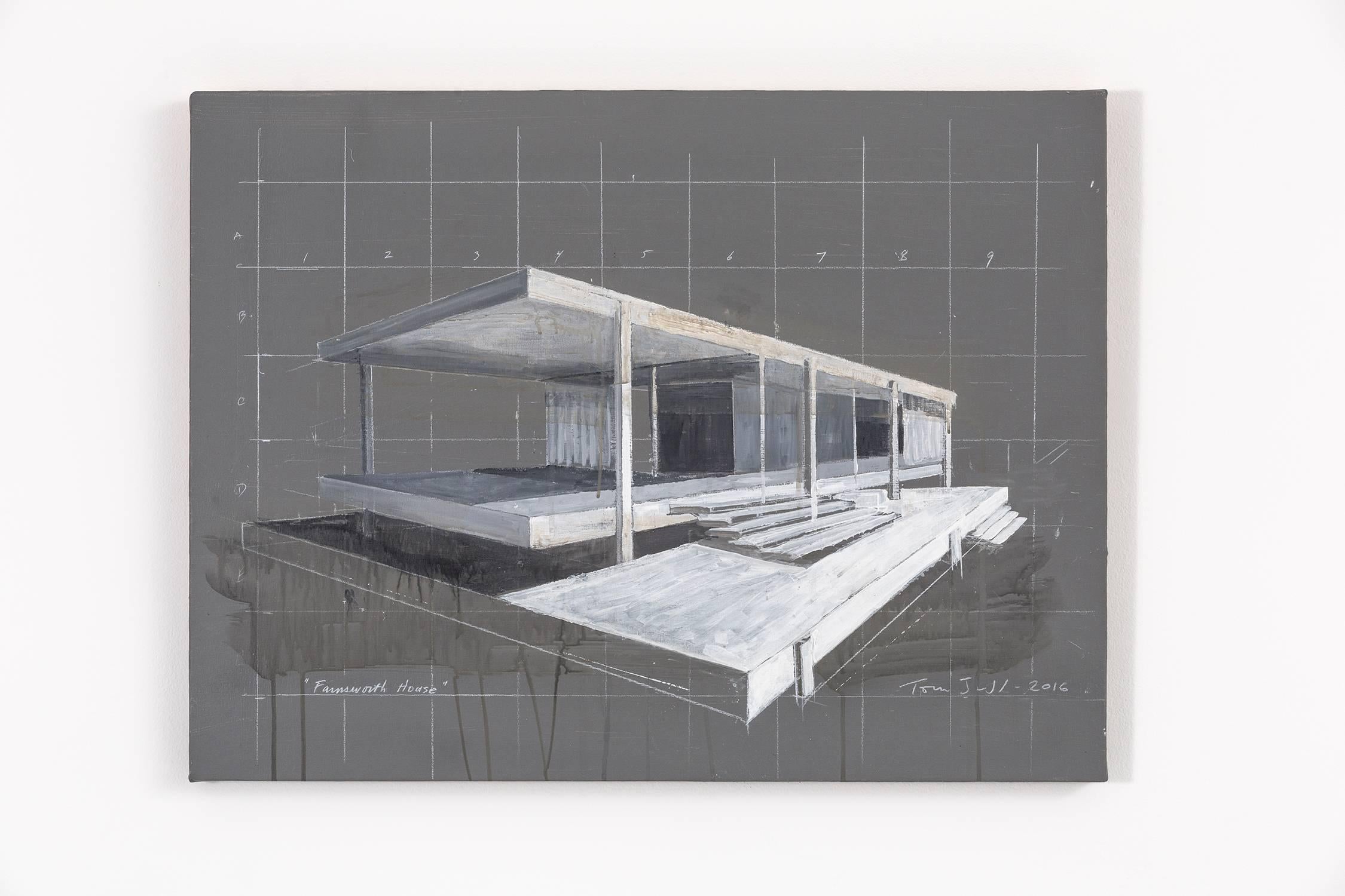 farnsworth house axonometric drawing