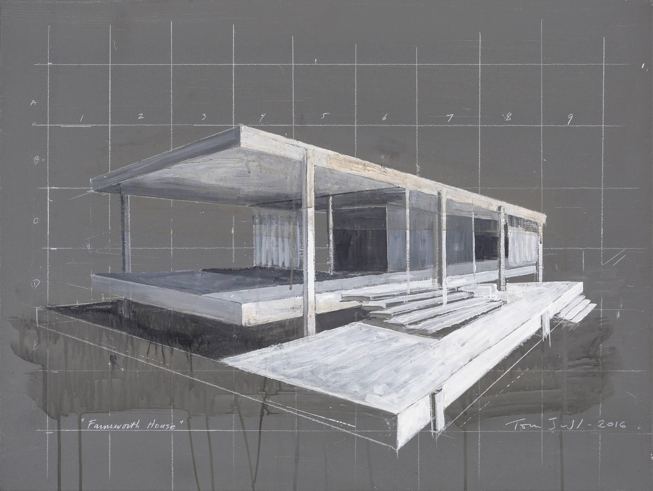 Farnsworth House - Mixed Media Art by Tom Judd