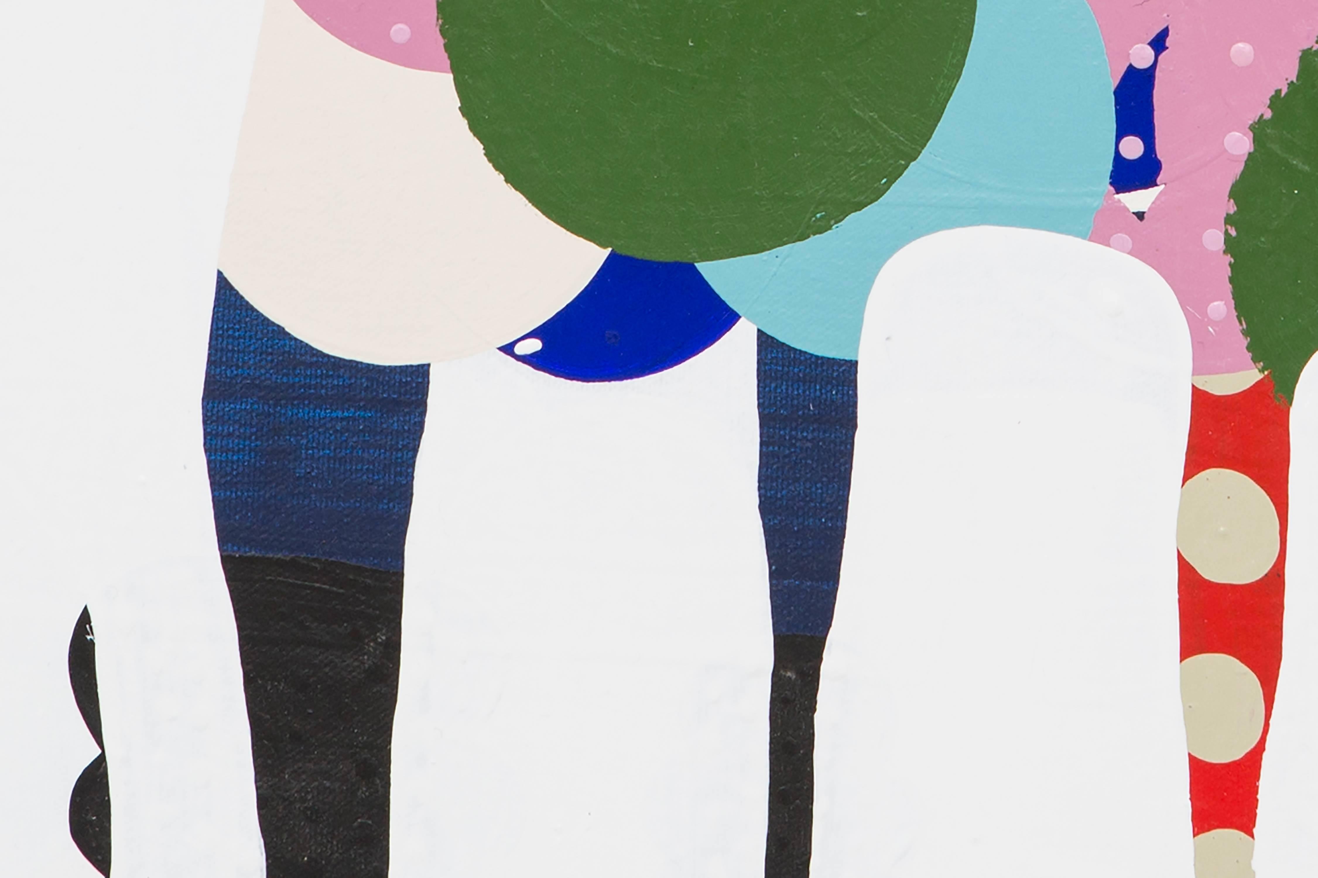 Cloudy - Beige Abstract Painting by Kate McCarthy