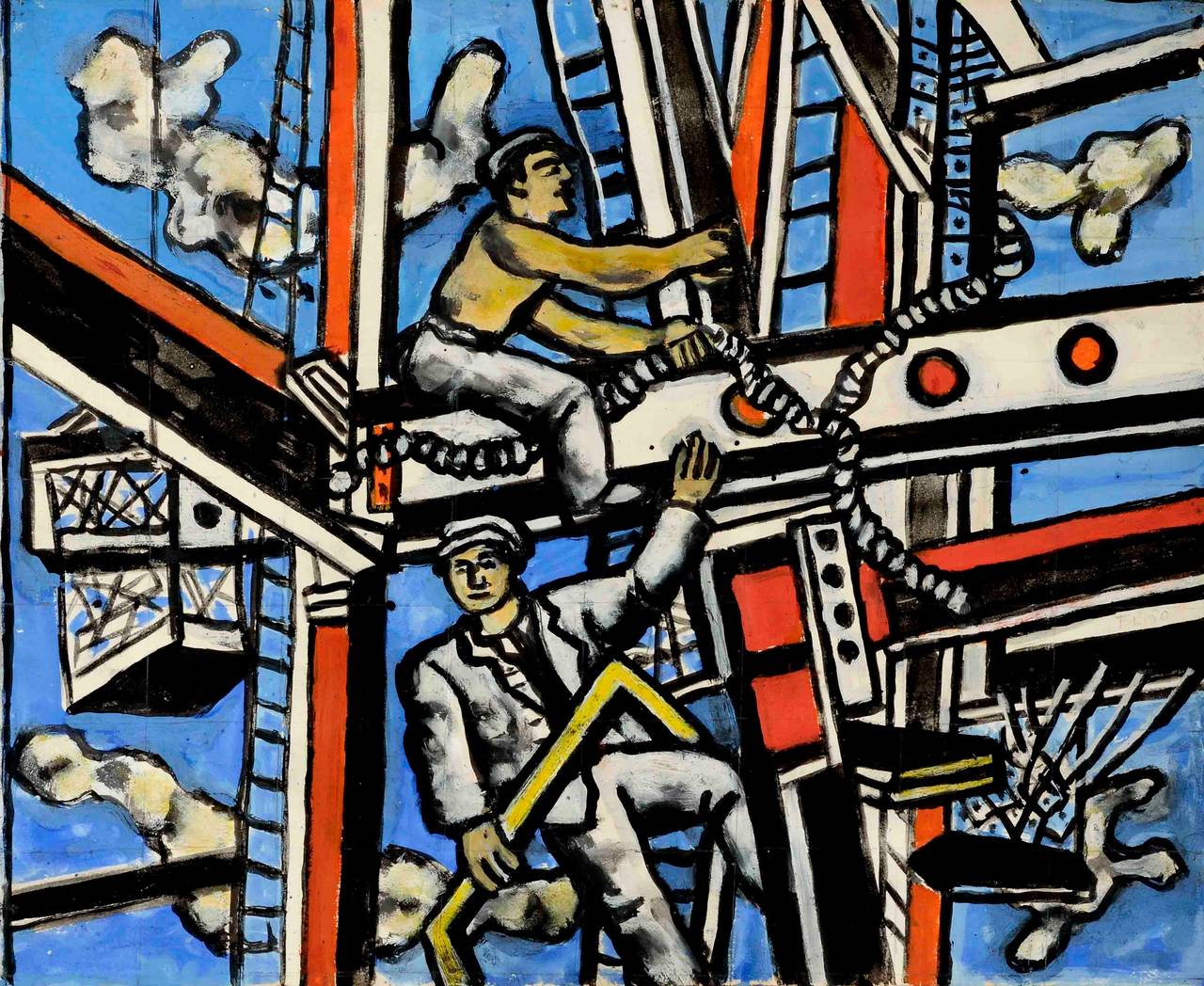 Fernand Léger Figurative Art - Les Constructeurs