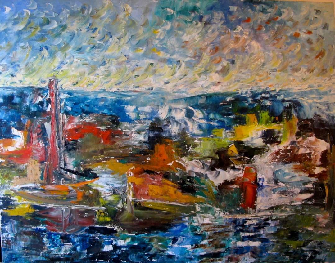 Anne Grun Kempler Landscape Painting - Rough Seas
