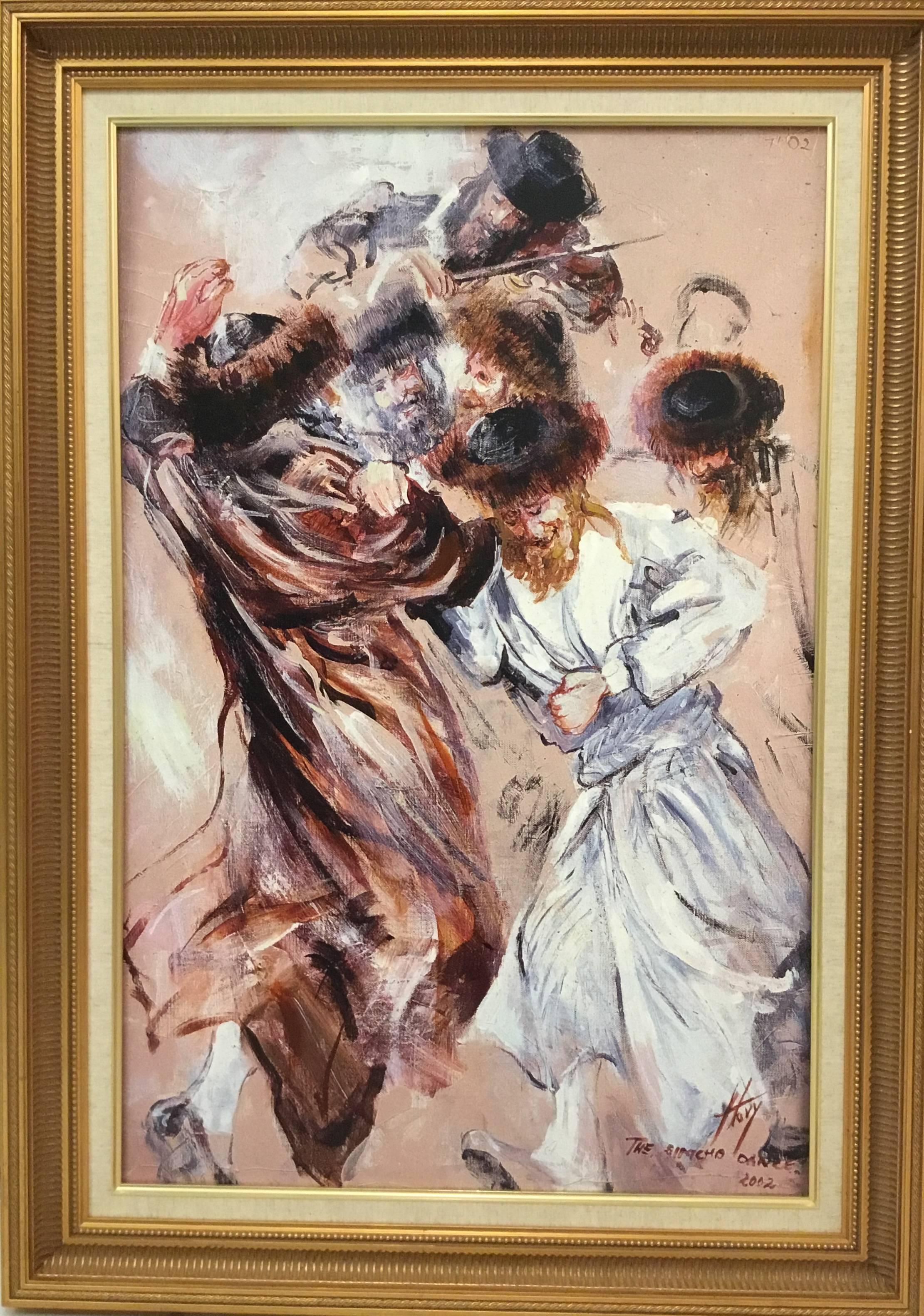 Dancing Chassidim - Mixed Media Art by Huvy Elisha