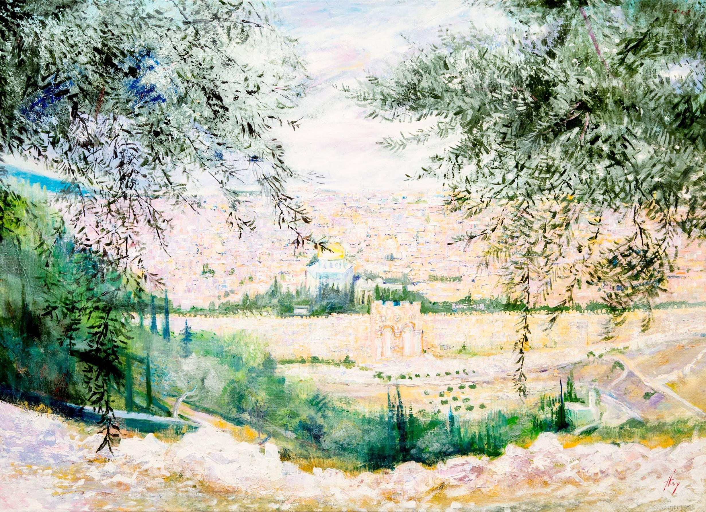Jerusalem - Painting by Huvy Elisha