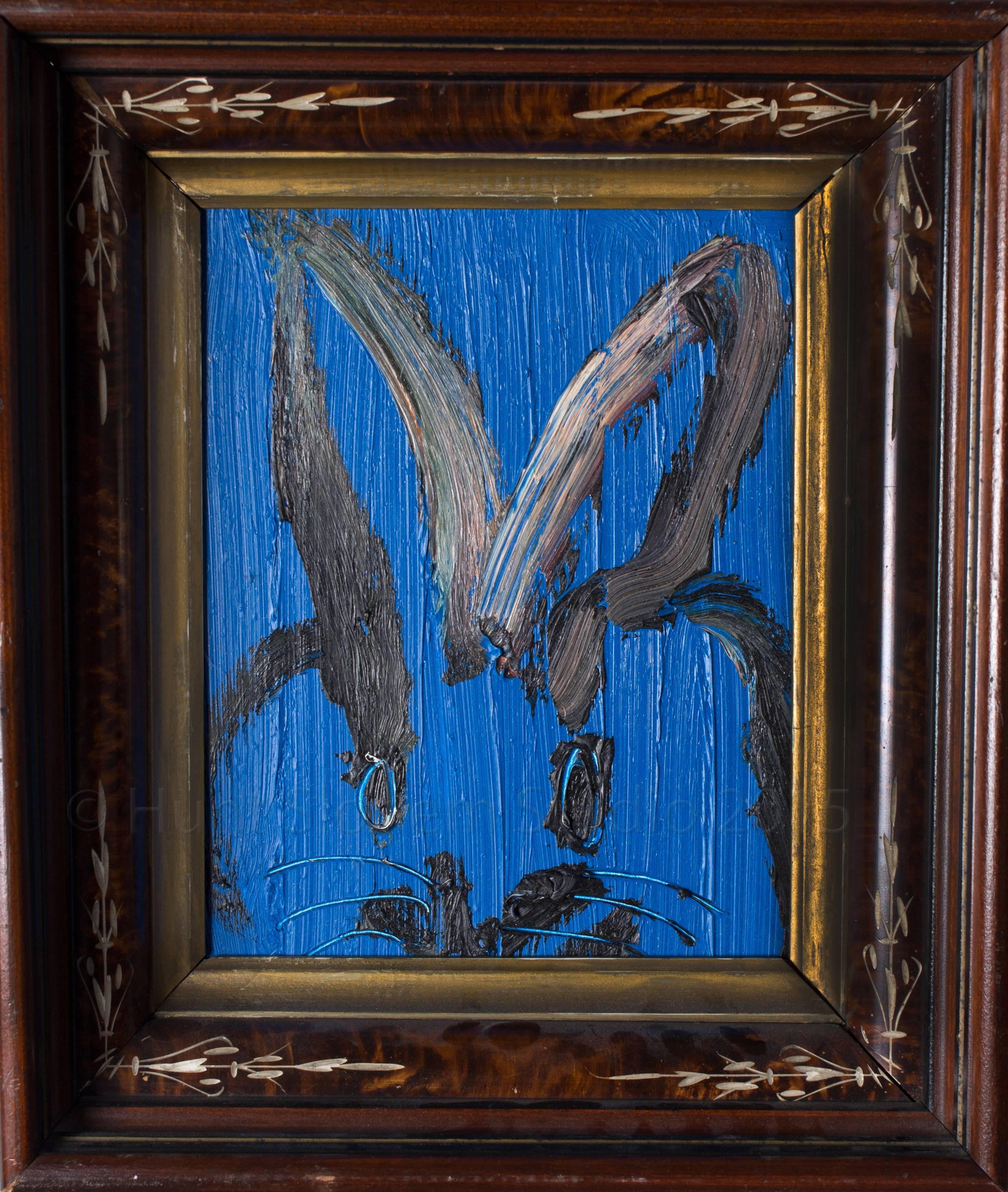 Hunt Slonem Animal Painting - Untitled(Blue Bunny)