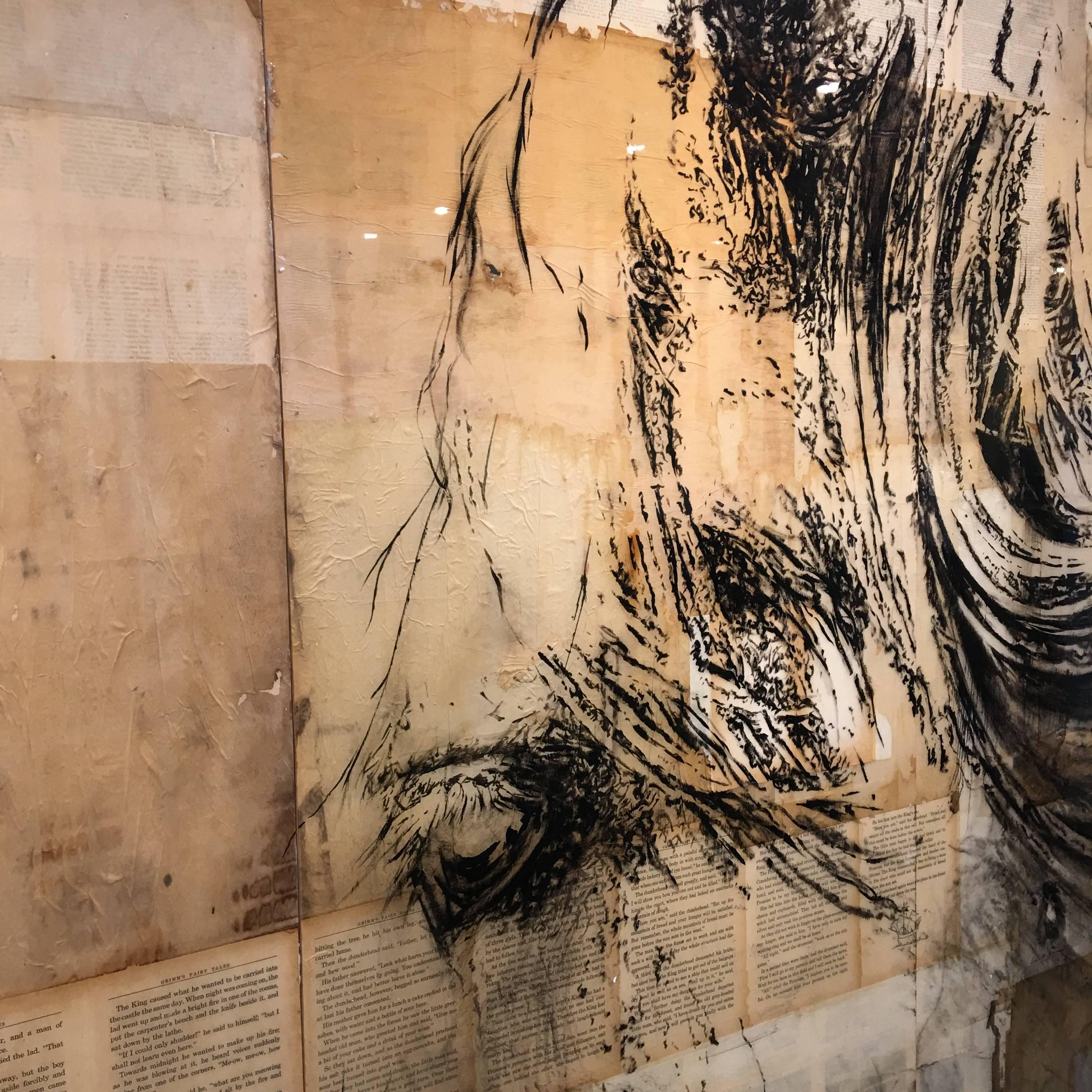 Compilation of a Thousand Sages-Ashley Collins horse painting on panel For Sale 1