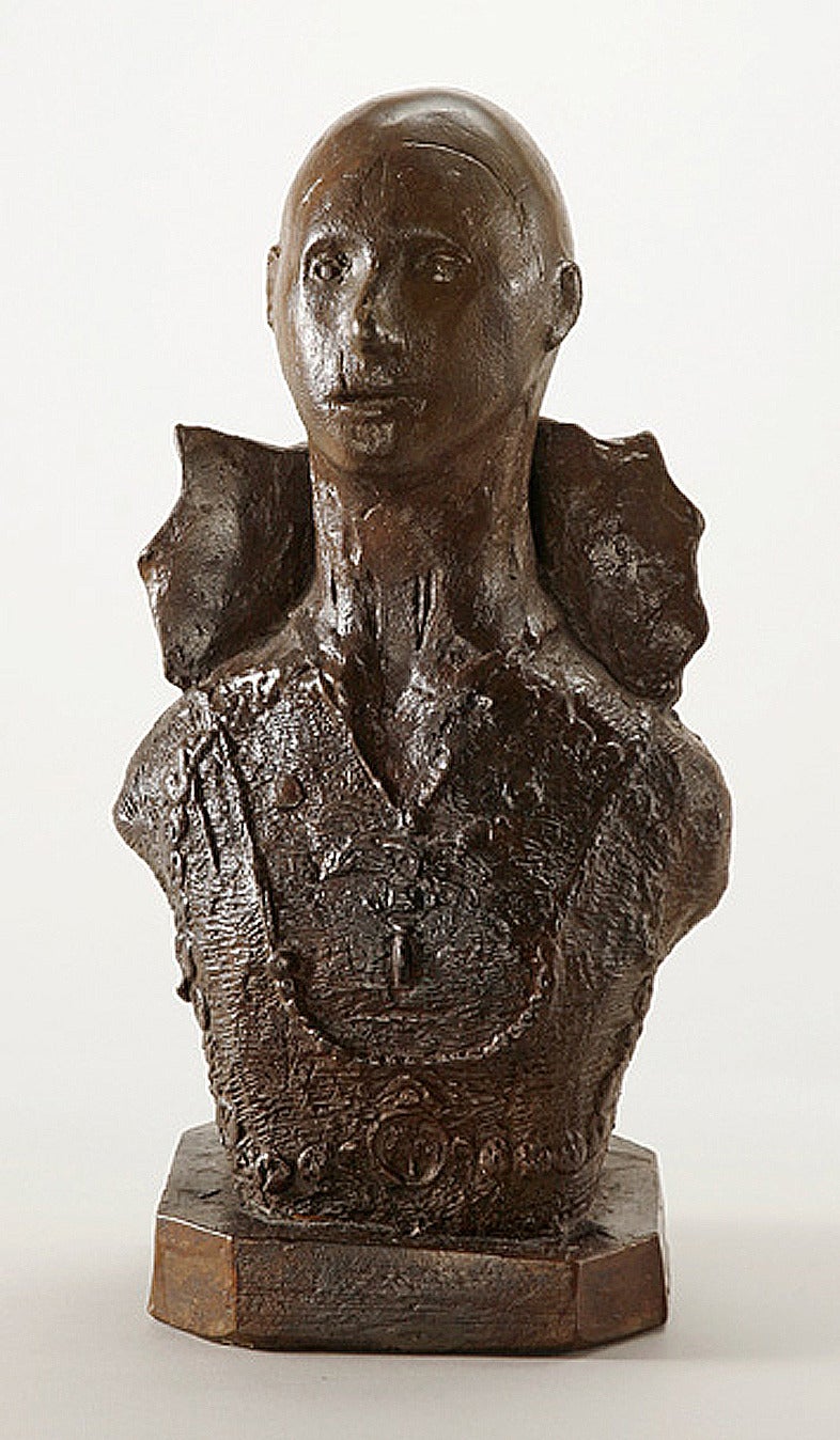 Leonard Baskin Figurative Sculpture - Rennaissance Princess