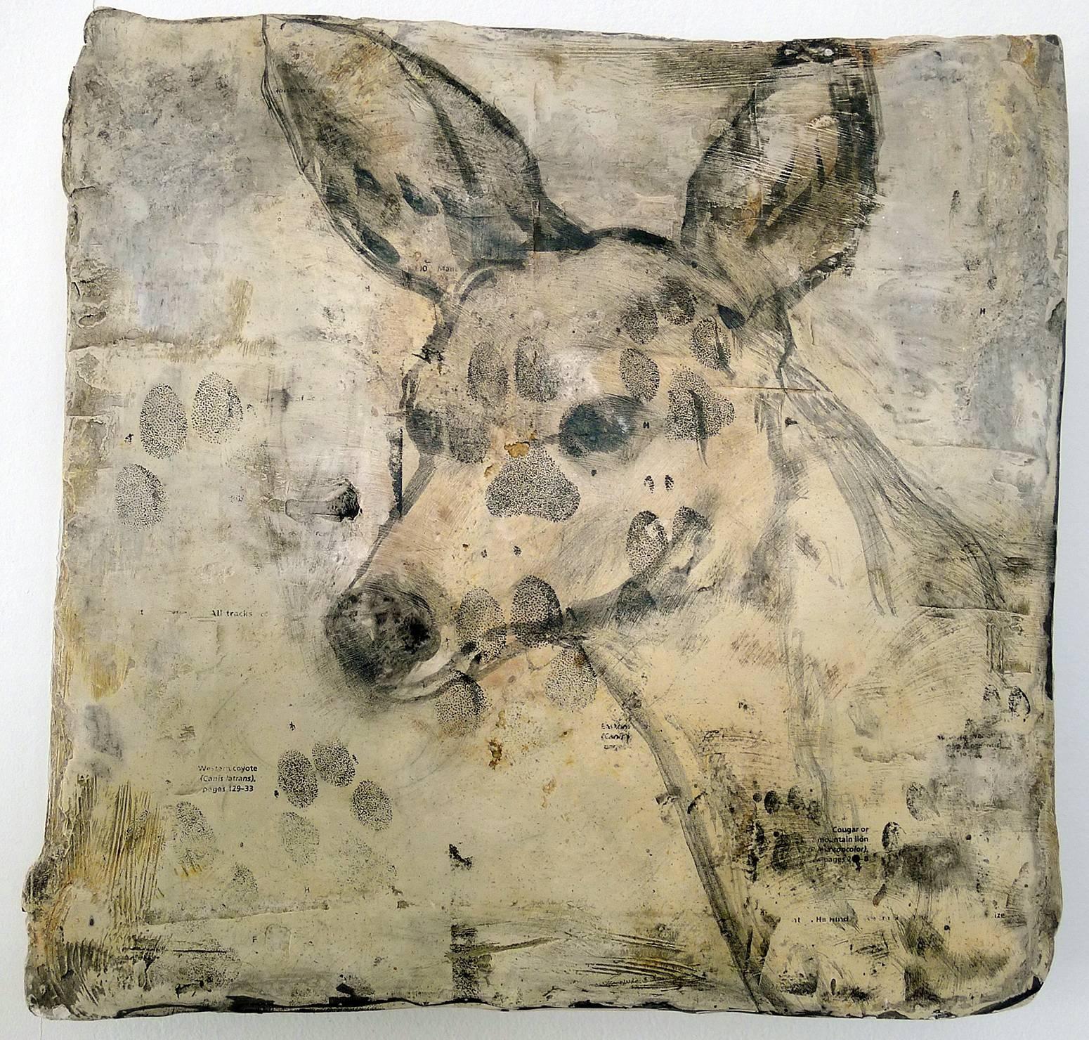 Jane Rosen Animal Painting - Coyote Tracks #1