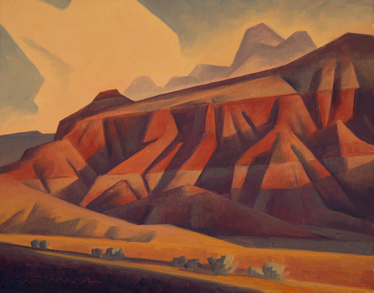 Ed Mell Landscape Painting - Clouds and Erosion