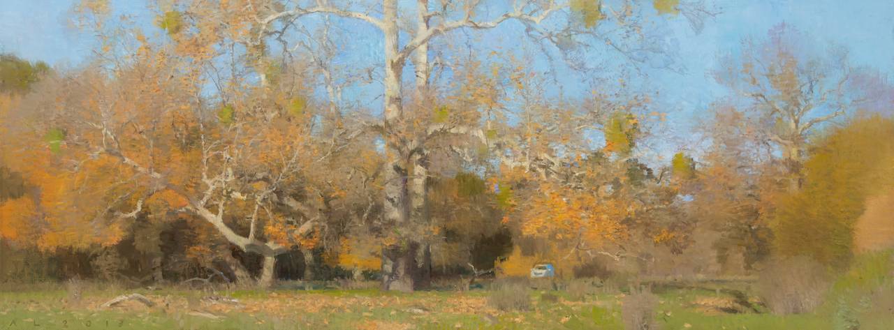 Ann Loftquist Landscape Painting - Alamo Creek Sycamores, Midday