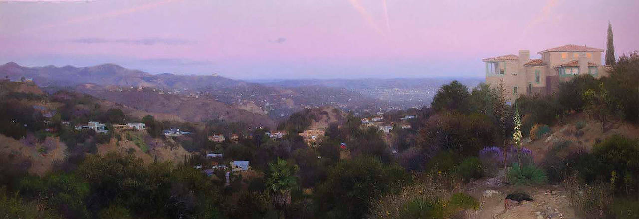 Ann Loftquist Landscape Painting - Evening Hollywood Hills