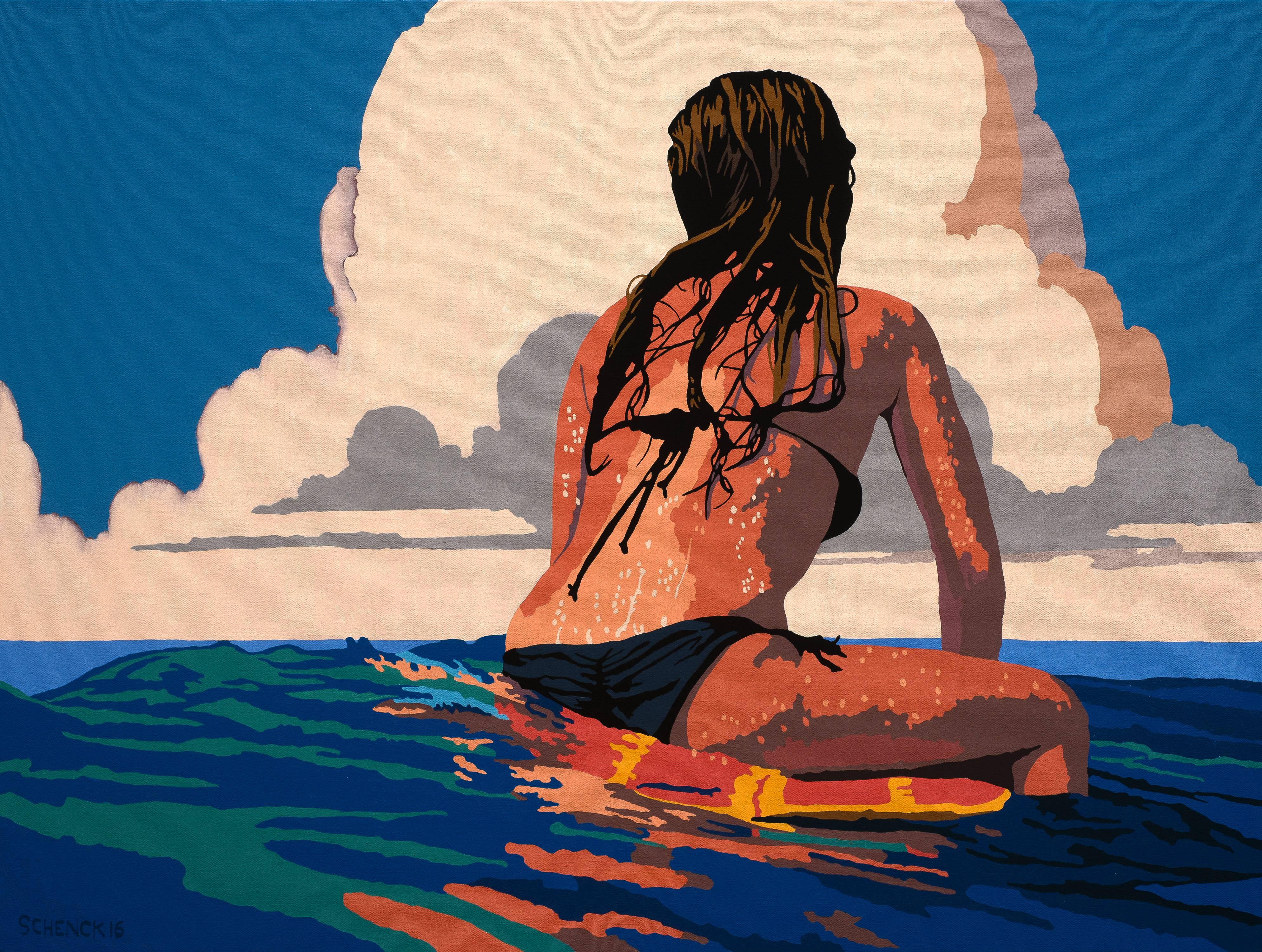 Billy Schenck Figurative Painting - Surfer Girl 2