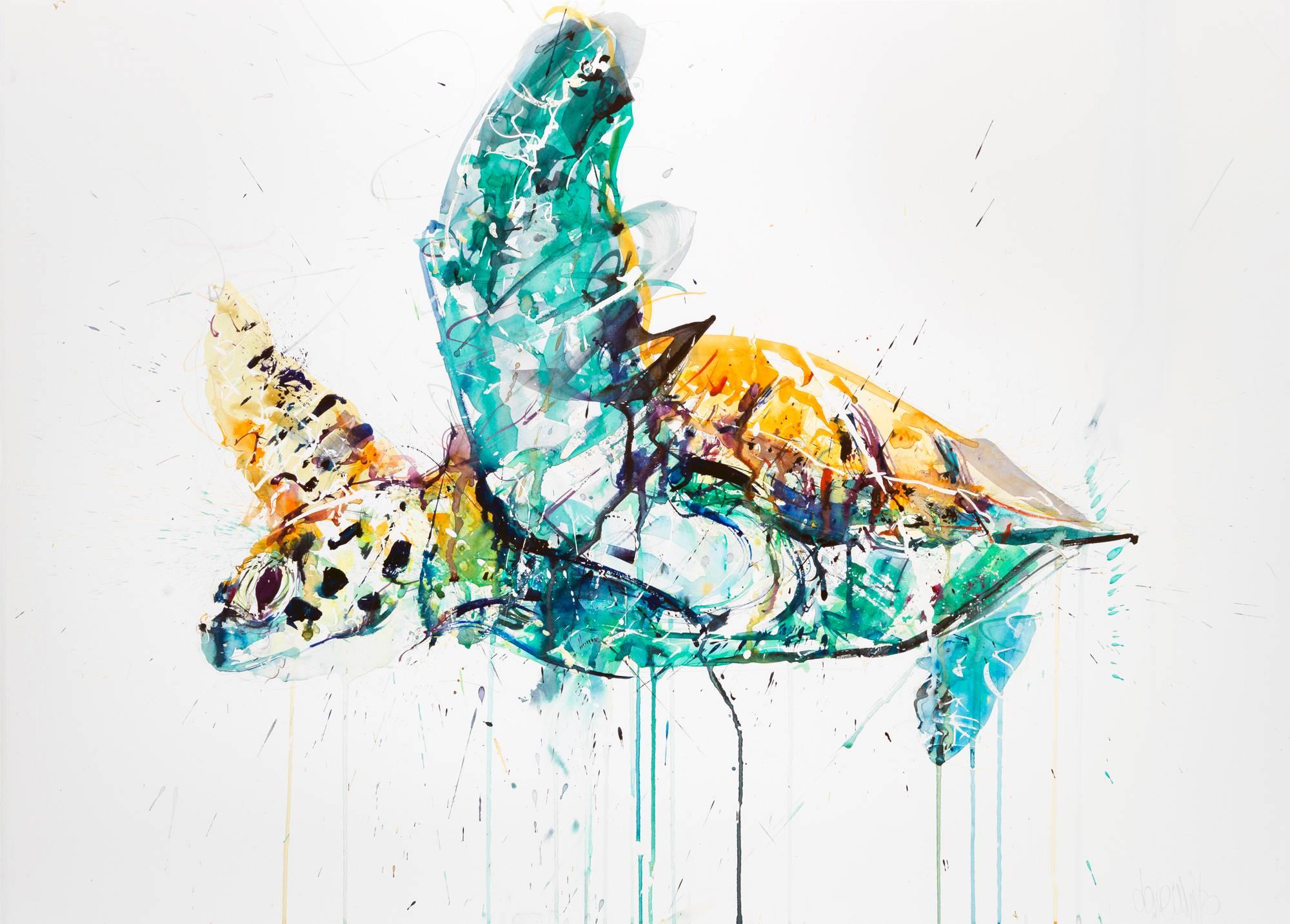David White Animal Print - Sea Turtle