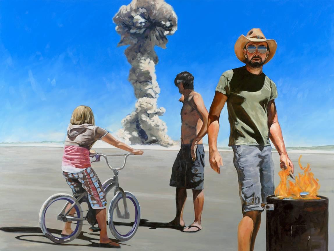 Tracy Stuckey Figurative Painting - Bonneville Barbecue