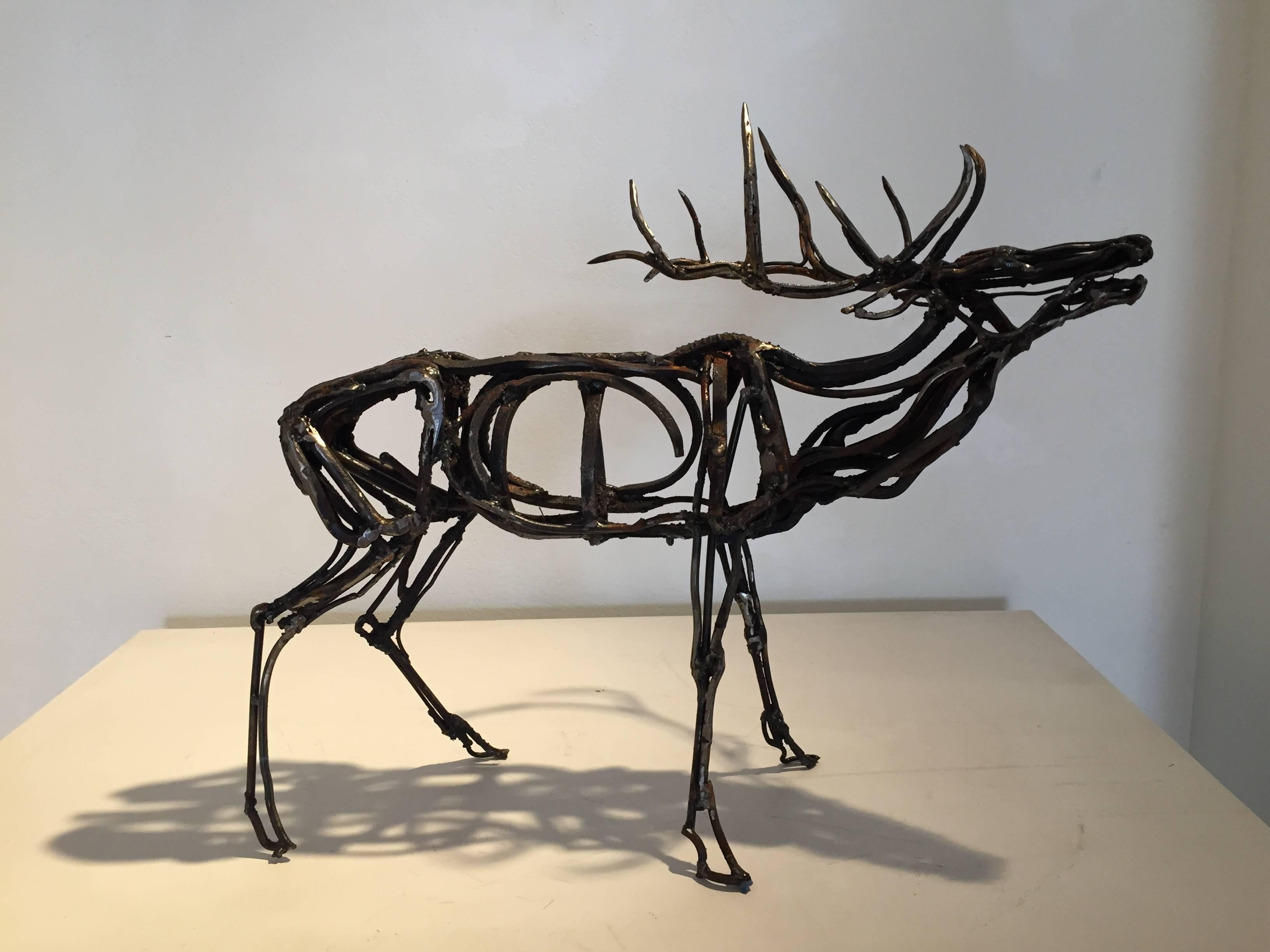 Wendy Klemperer Figurative Sculpture - Calling Elk