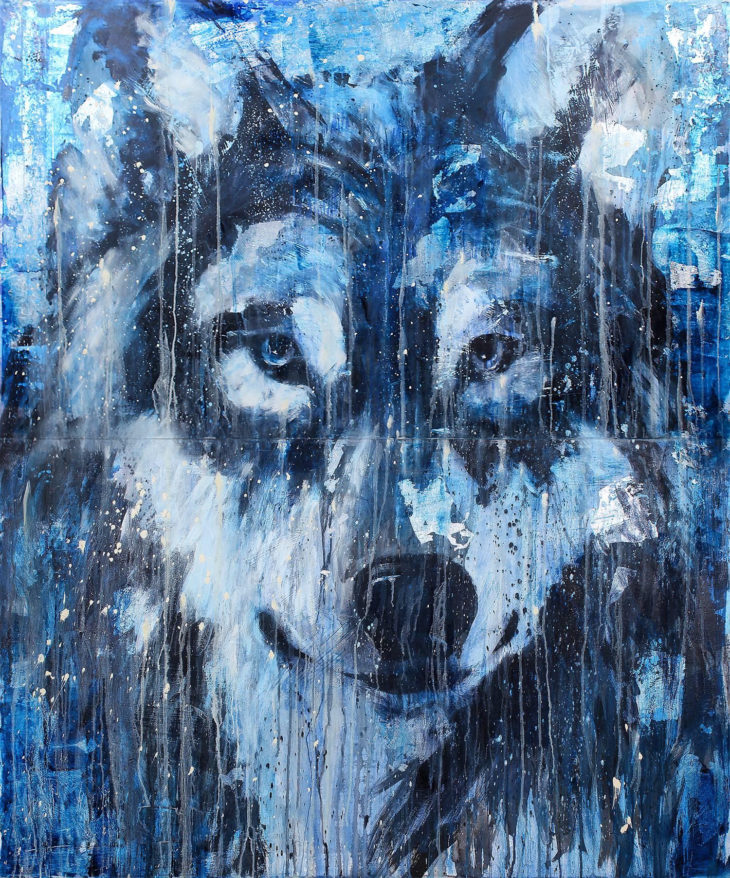 Sky Wolf - Mixed Media Art by Matt Flint