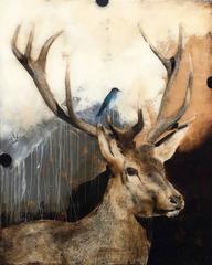 Bluebird (elk with bluebird)