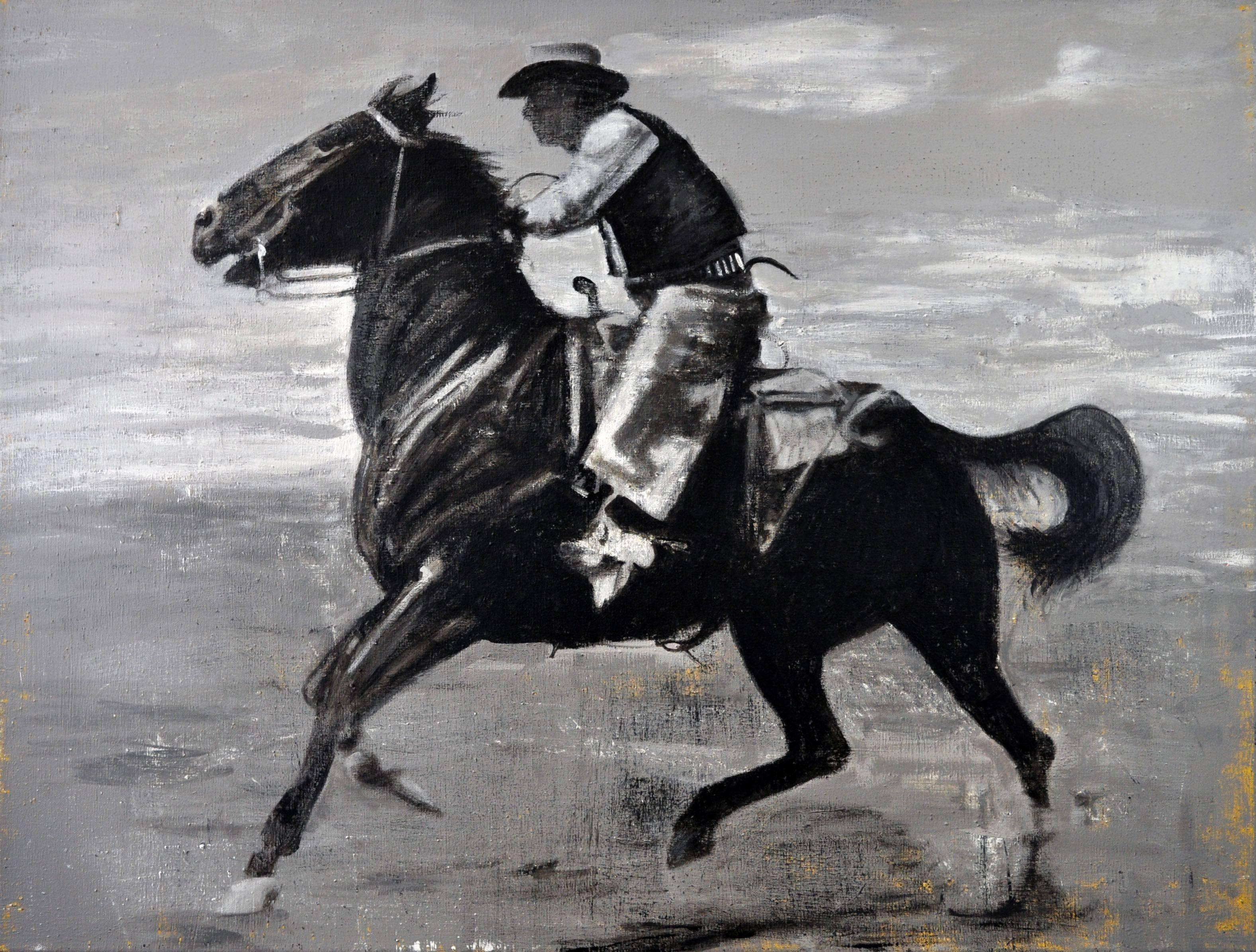 Cowboy Space of Time - Painting by Gordon McConnell