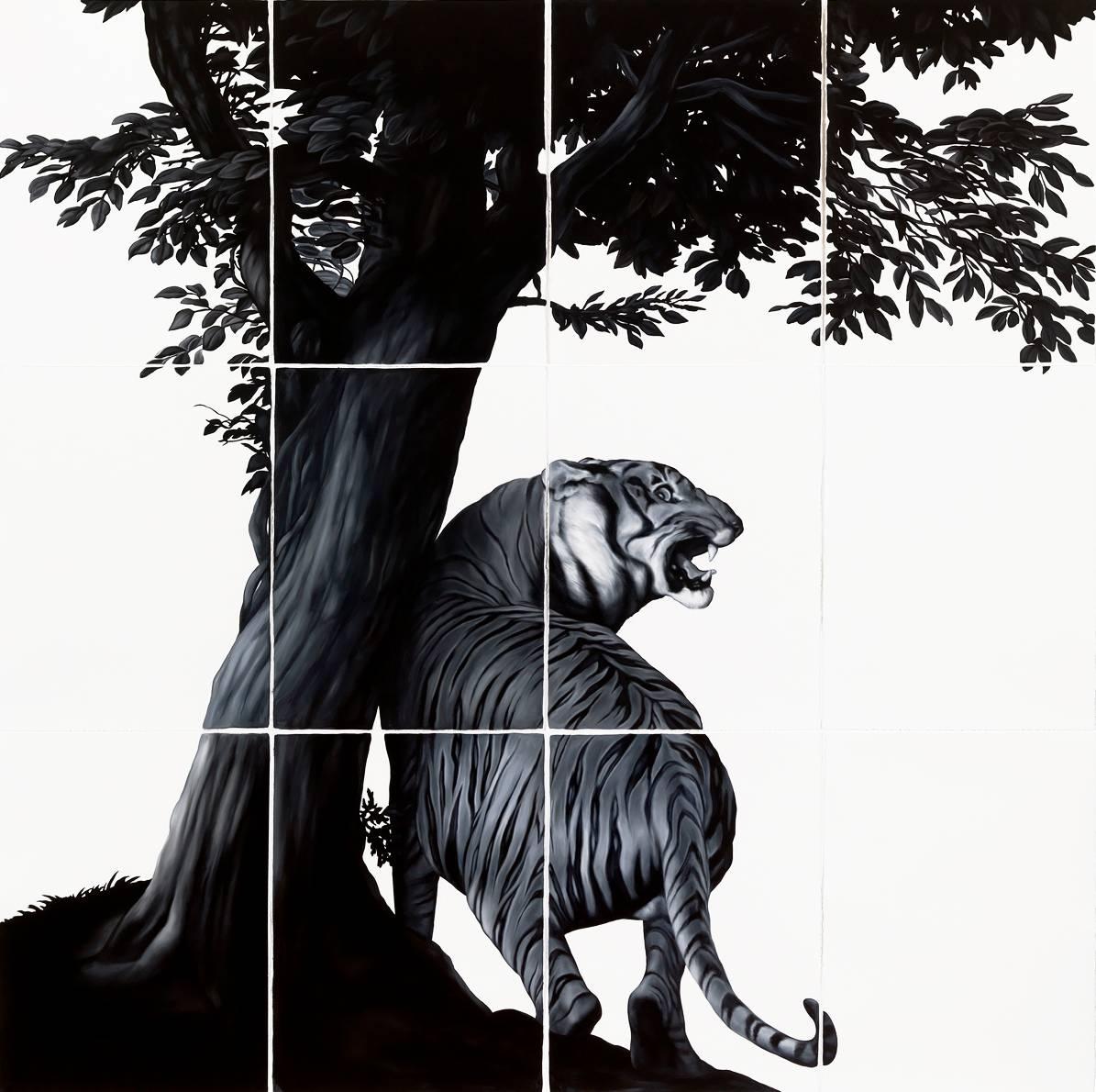 Shelley Reed Animal Painting - Tiger (after Jenssen and Landseer)