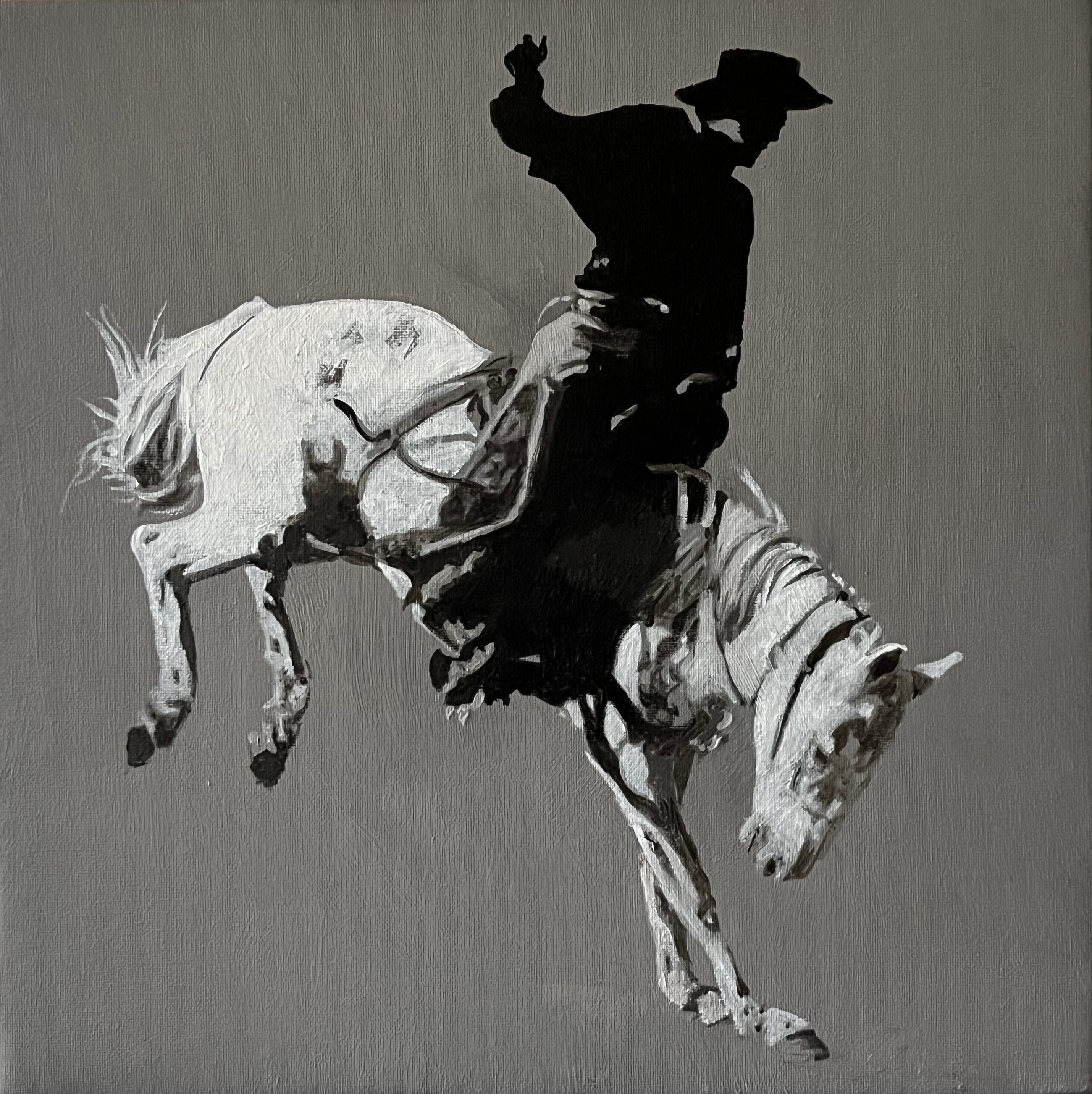 Gordon McConnell Figurative Painting - Souvenir of the Rodeo #1 (White Noise)