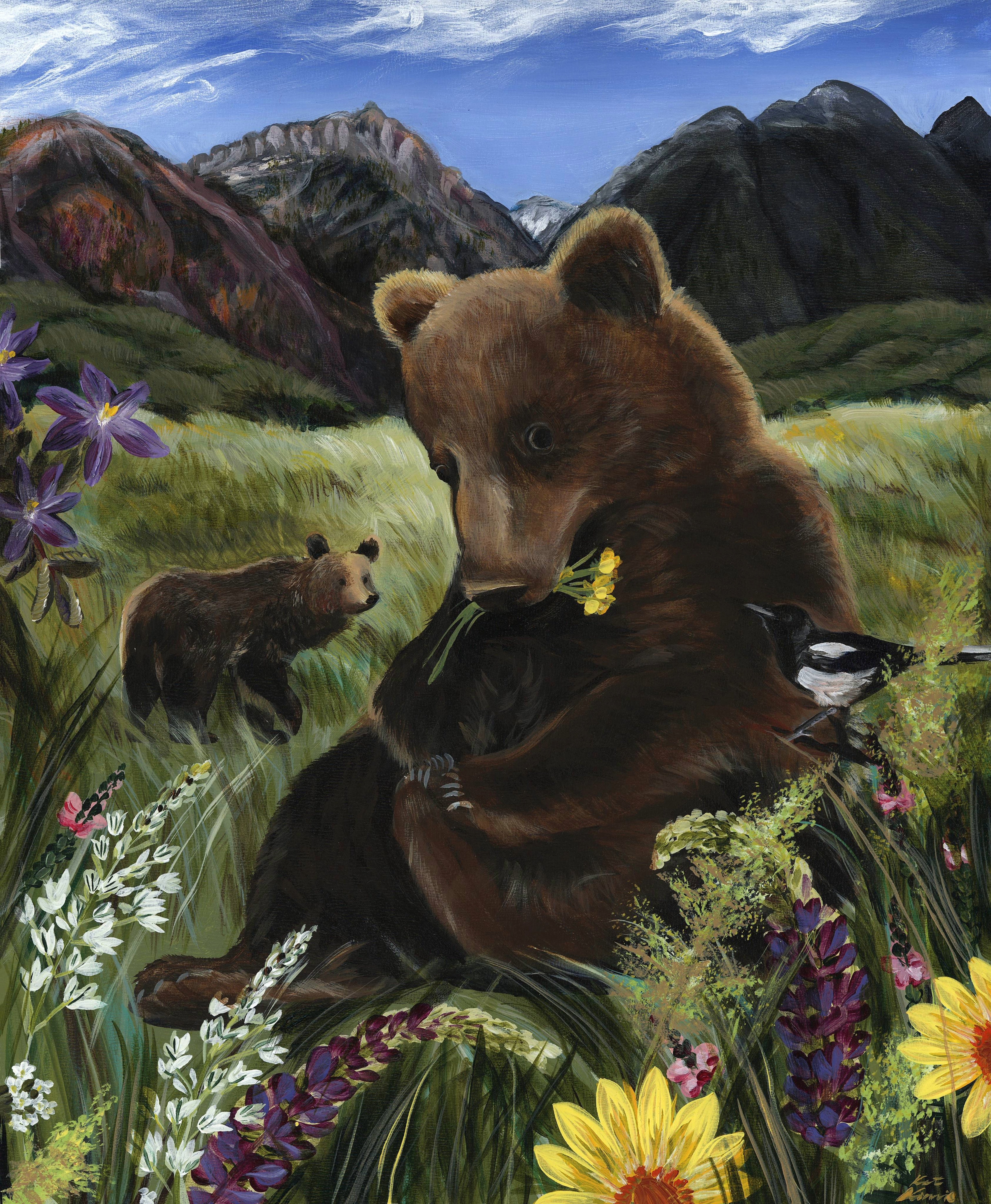 Montana Bears - Painting by Kat Kinnick