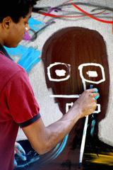 Jean Michel Basquiat at work 3