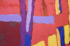 "Inner Sanctum", Abstract Landscape, Red, Yellow, Blue, Oil Painting