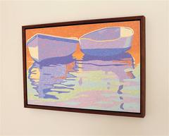 "Summer Afternoon", Contemporary, Boats, Reflections, Water, Blue, Oil Painting