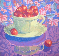 Green Cup With Cherries