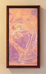 "Glass Heart", Abstract, Reflections, Yellow, Orange, Purple, Oil Painting