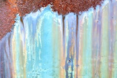 "Run", color photograph, abstract, texture, rusted, blue, purple, metal print