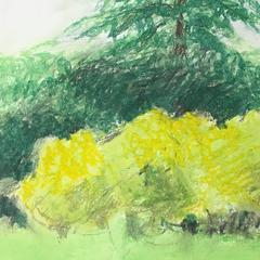 "Untitled Pastel #10, Contemporary Landscape Drawing, Signed, 2008"