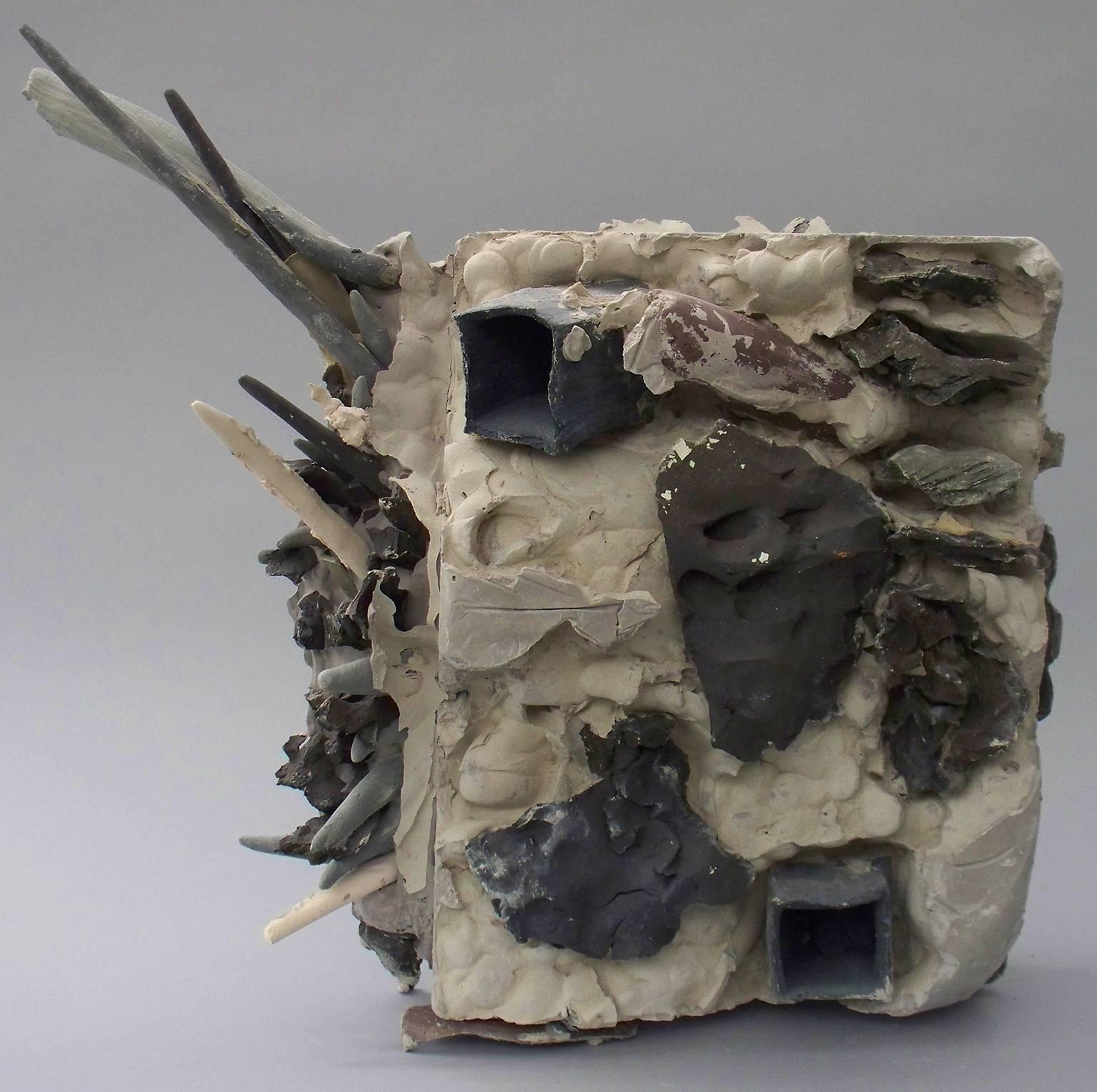 Sara Fine-Wilson Abstract Sculpture - "Block", abstract, ceramic, sculpture, mixed media