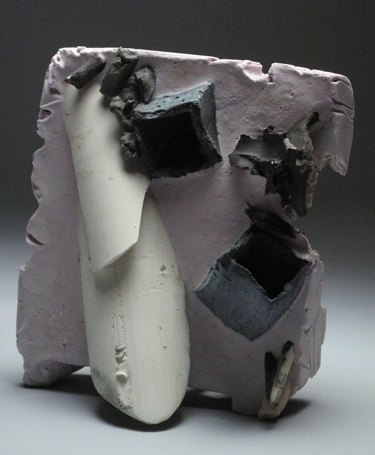 Sara Fine-Wilson Abstract Sculpture - "Emerge", abstract, ceramic, plaster, mixed media, sculpture