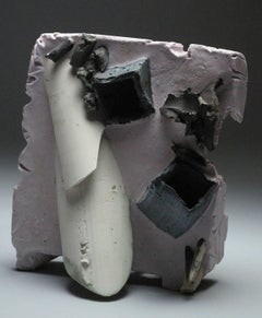 "Emerge", abstract, ceramic, plaster, mixed media, sculpture