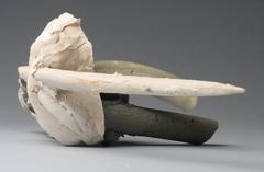 "Rumble", abstrait, plâtre, céramique, sculpture mixte