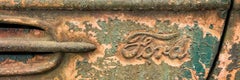 "Ford", contemporary, rust, automobile, panoramic, metal print, color photograph
