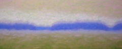 "Landscape 1", oil painting, greens, blues, purples, neutral